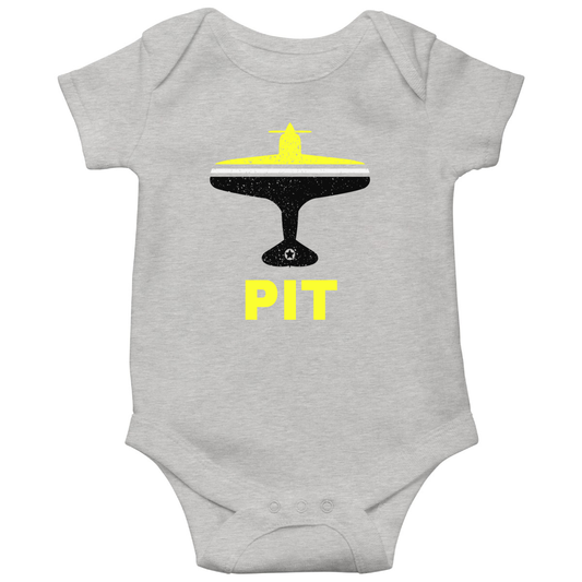 Fly Pittsburgh PIT Airport Baby Bodysuits | Gray