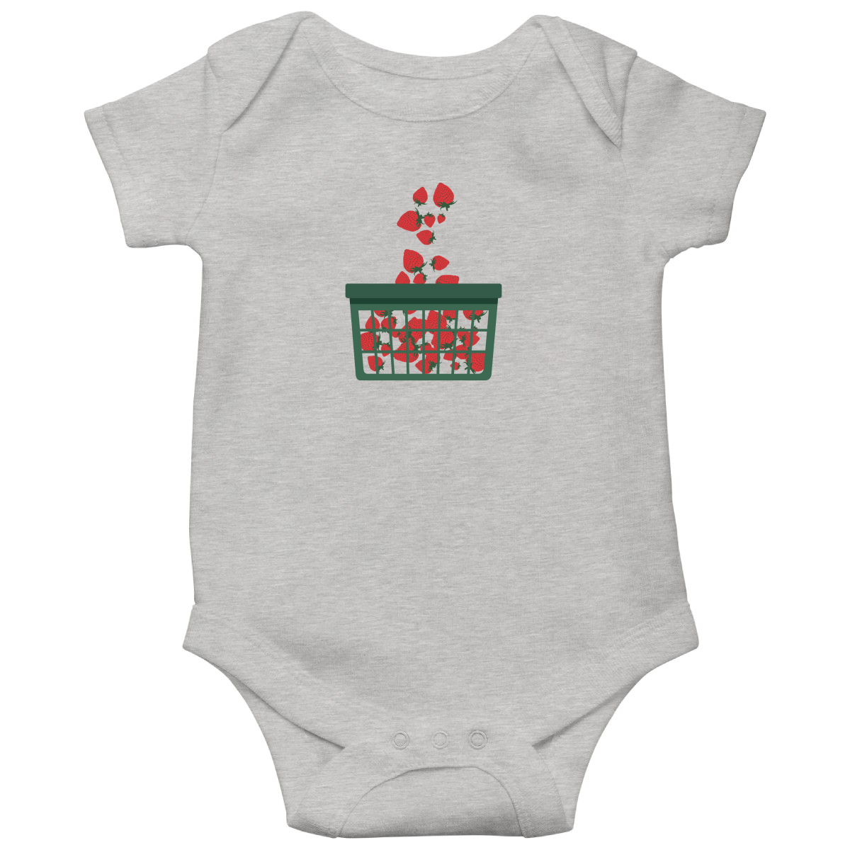 Strawberry Baby Bodysuits | Gray