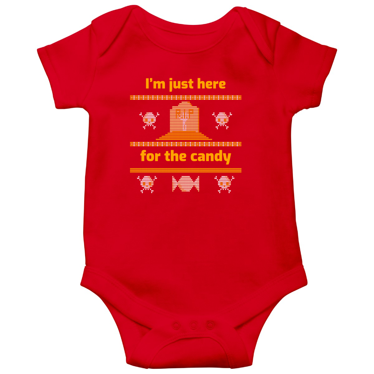 I'm Just Here For the Candy Baby Bodysuits | Red
