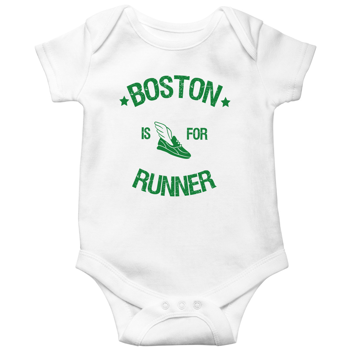 Boston Is For Runners Baby Bodysuits