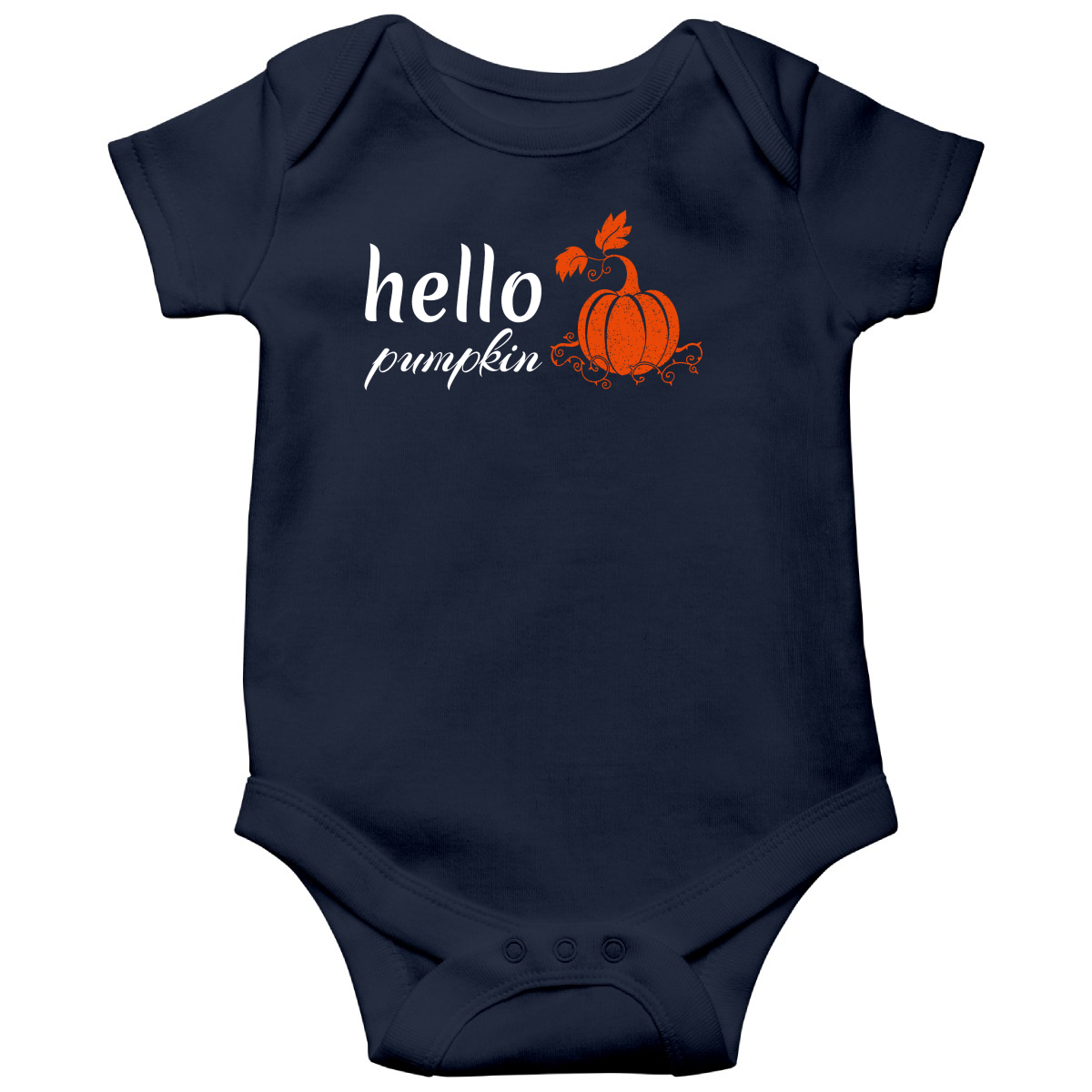 Hello Pumpkin Baby Bodysuits | Navy