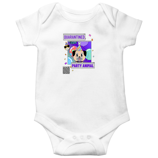 Quarantined Party Animal Baby Bodysuits | White