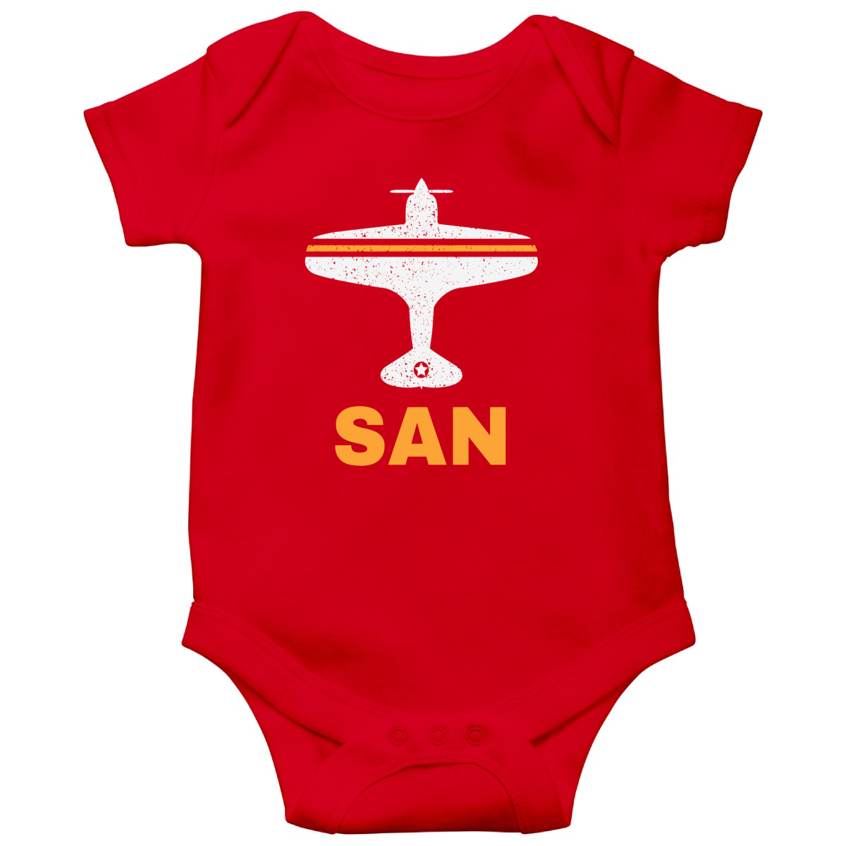 Fly San Diego SAN Airport Baby Bodysuits | Red