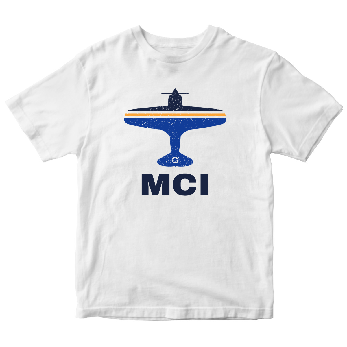 Fly Kansas City MCI Airport Kids T-shirt | White