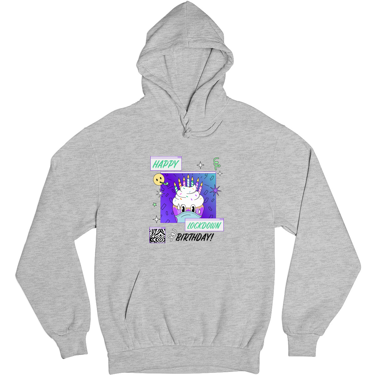 Happy Lock-down Birthday Unisex Hoodie | Gray