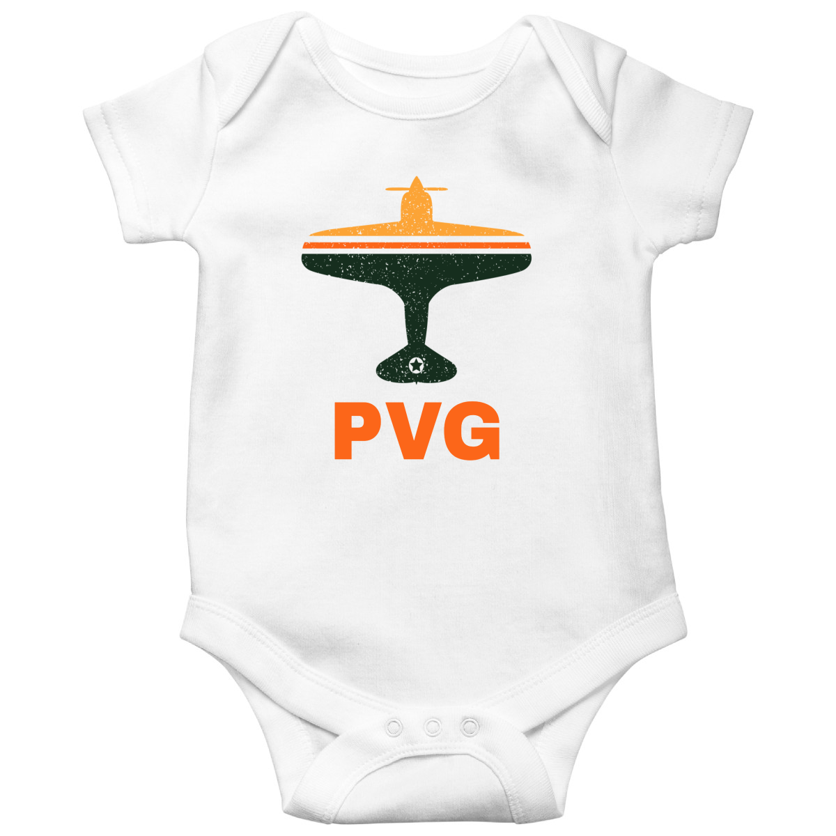 Fly Shanghai PVG Airport Baby Bodysuits | White