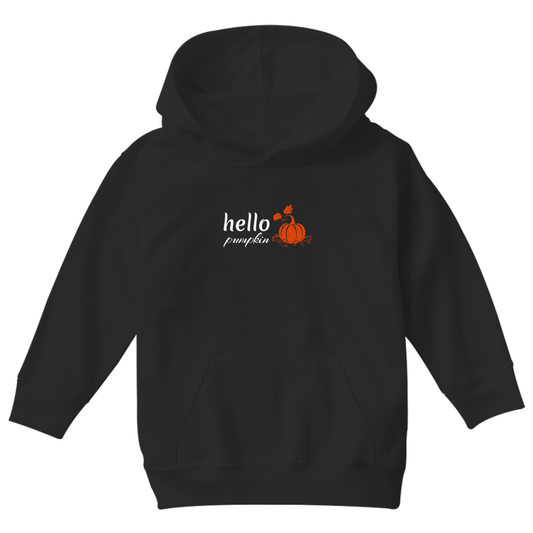 Hello Pumpkin Kids Hoodie | Black