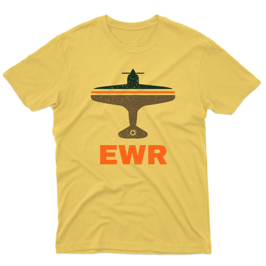 Fly Newark EWR Airport Men's T-shirt | Yellow