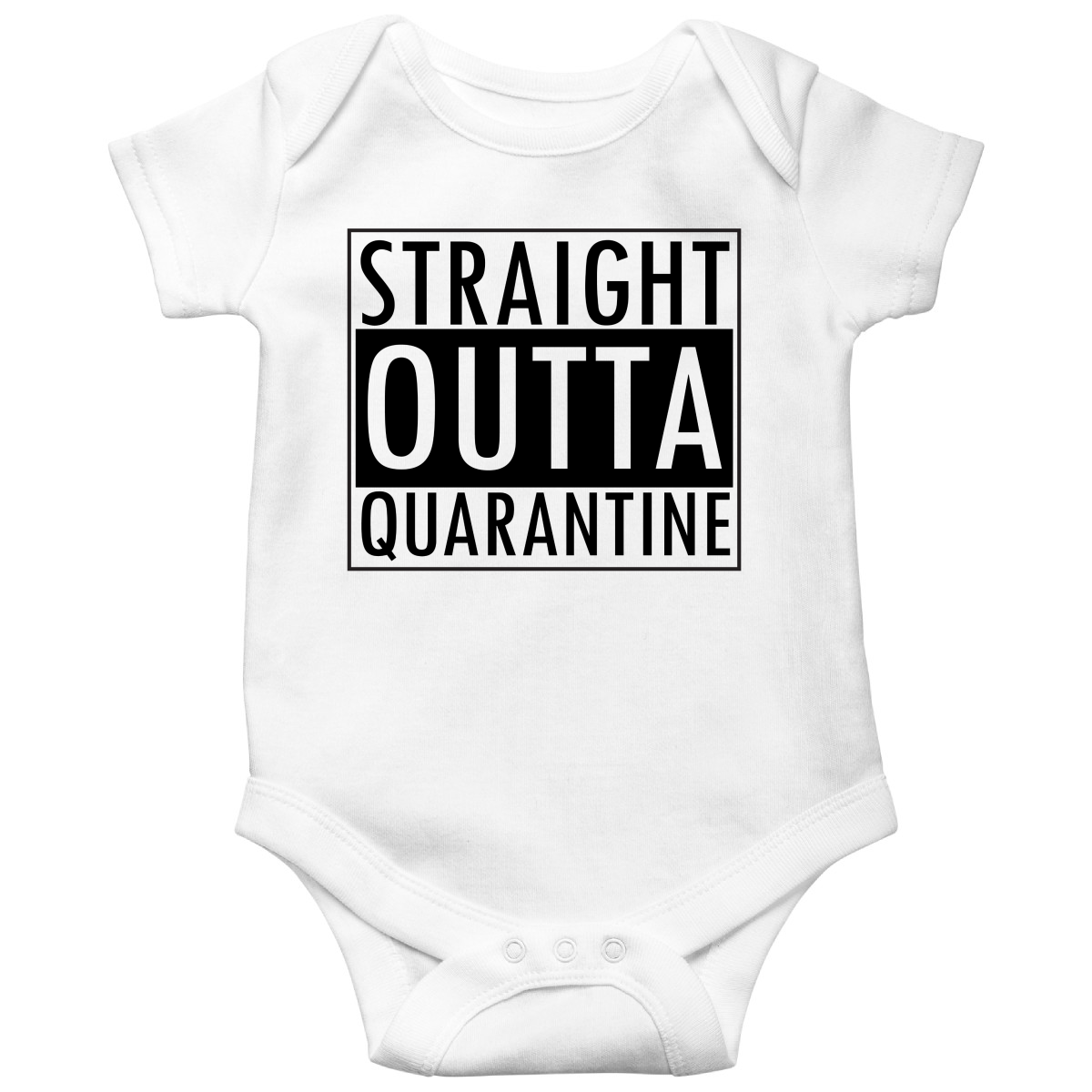 Straight Outta Quarantine Baby Bodysuits | White