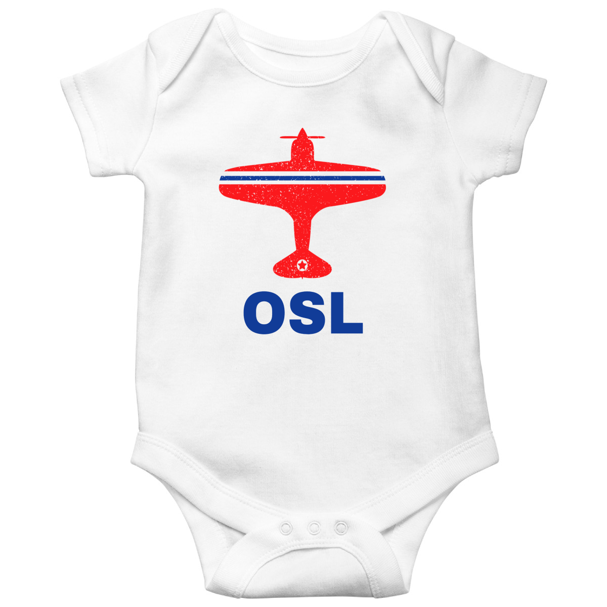 Fly Oslo OSL Airport Baby Bodysuits | White