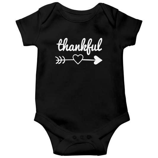 Thankful Heart Baby Bodysuits | Black