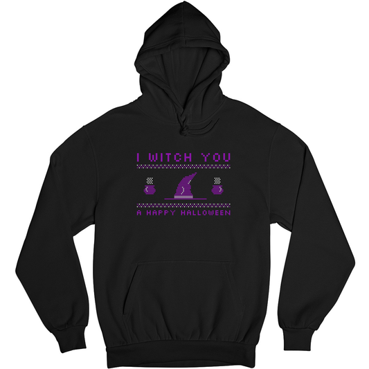 I Witch You a Happy Halloween Unisex Hoodie | Black