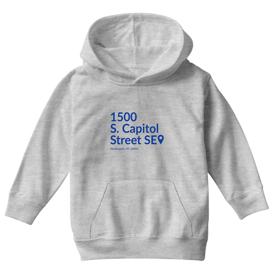 Washington D.C. Baseball Stadium Kids Hoodie | Gray