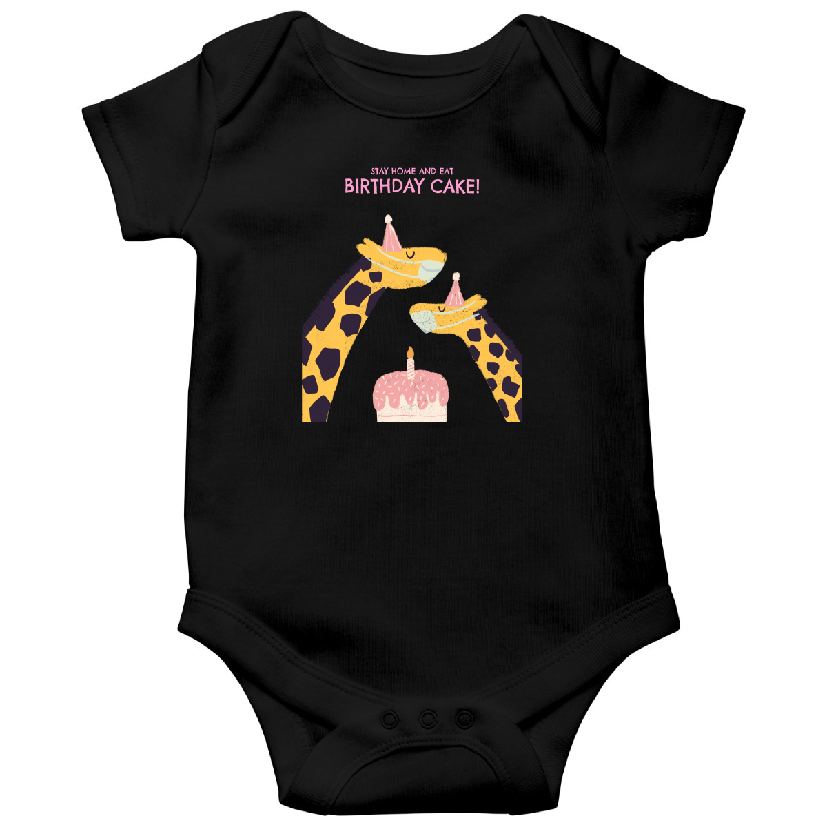 Birthday Cake Baby Bodysuits | Black