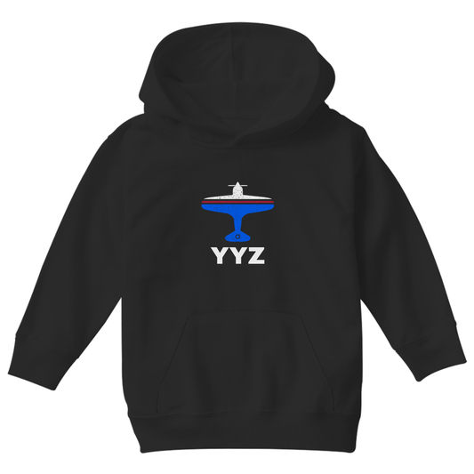 Fly Toronto YYZ Airport Kids Hoodie | Black