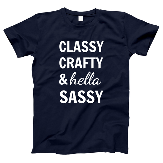 Classy Crafty And Hella Sassy Women's T-shirt | Navy