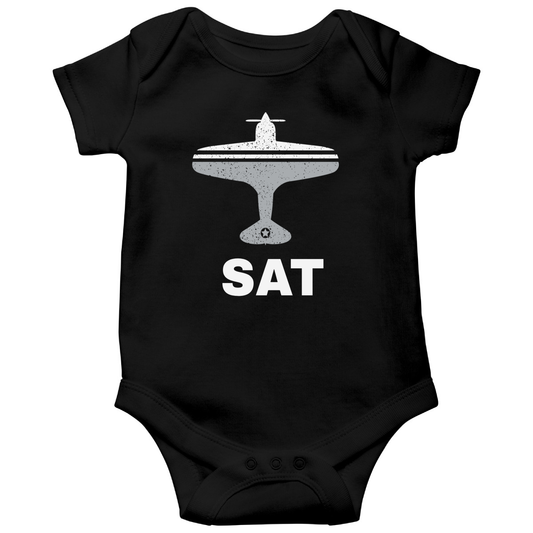 Fly San Antonio SAT Airport Baby Bodysuits | Black