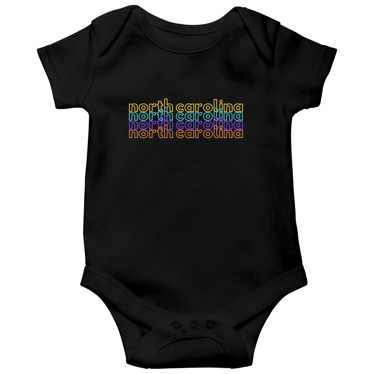 North Carolina Baby Bodysuit | Black