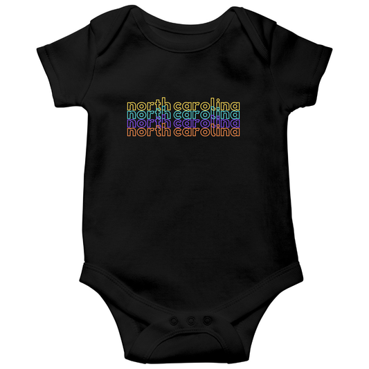 North Carolina Baby Bodysuit | Black