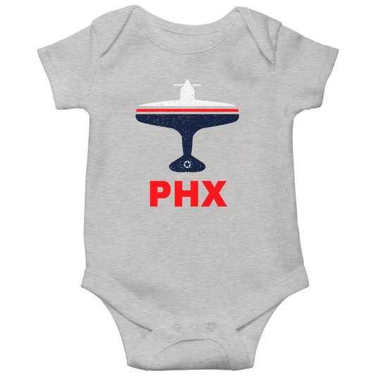 Fly Phoenix PHX Airport Baby Bodysuits | Gray