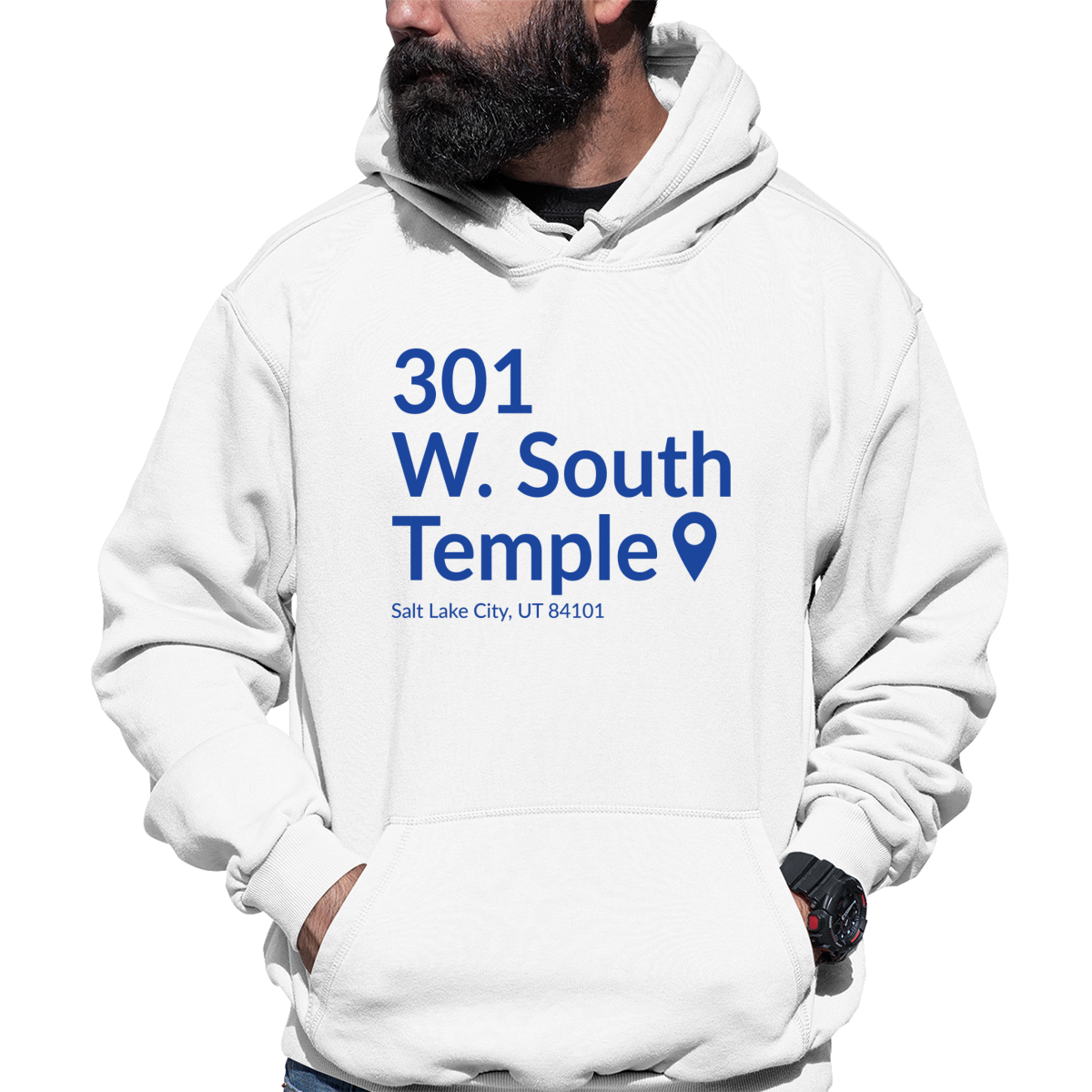 Utah Basketball Stadium Unisex Hoodie | White