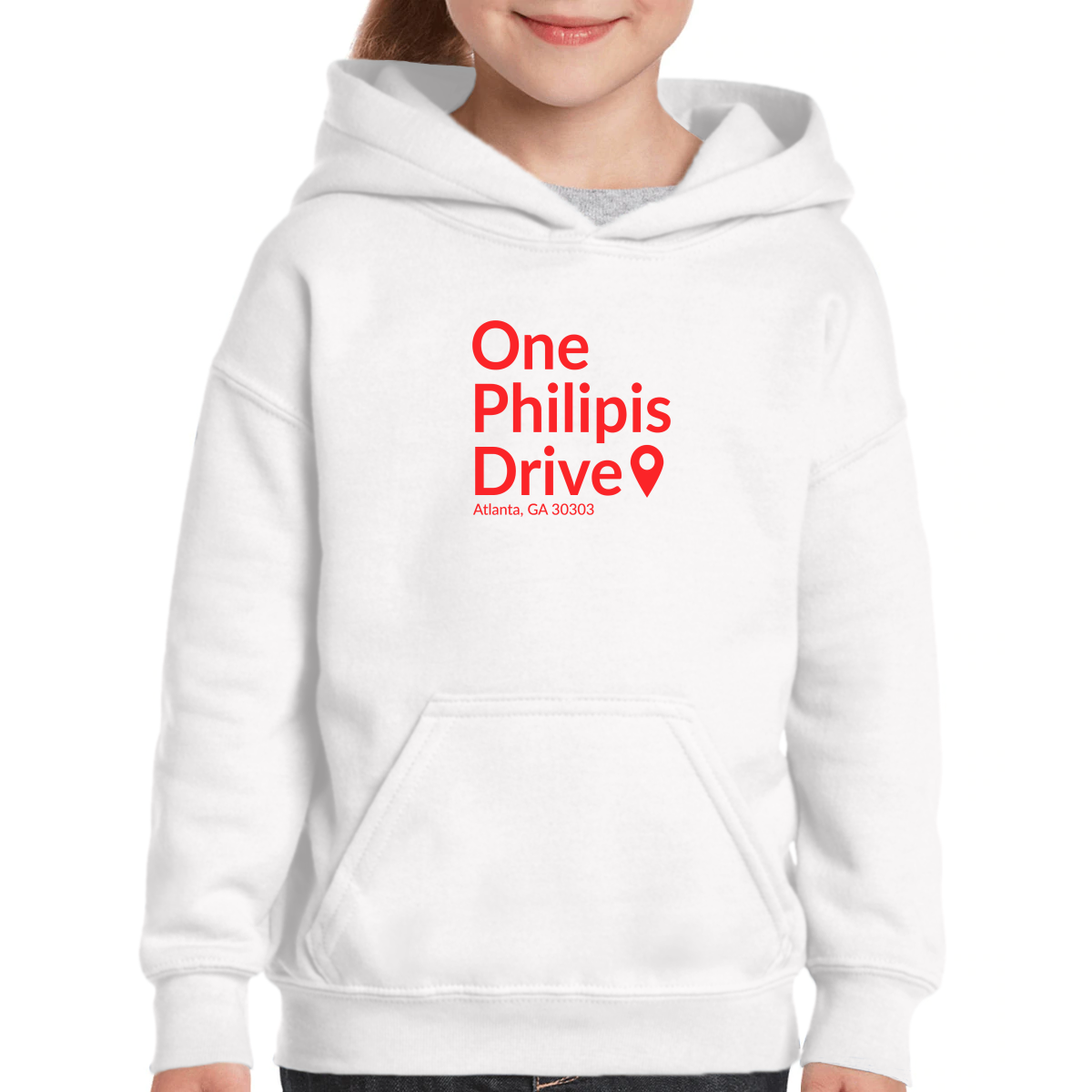 Atlanta Basketball Stadium Kids Hoodie | White