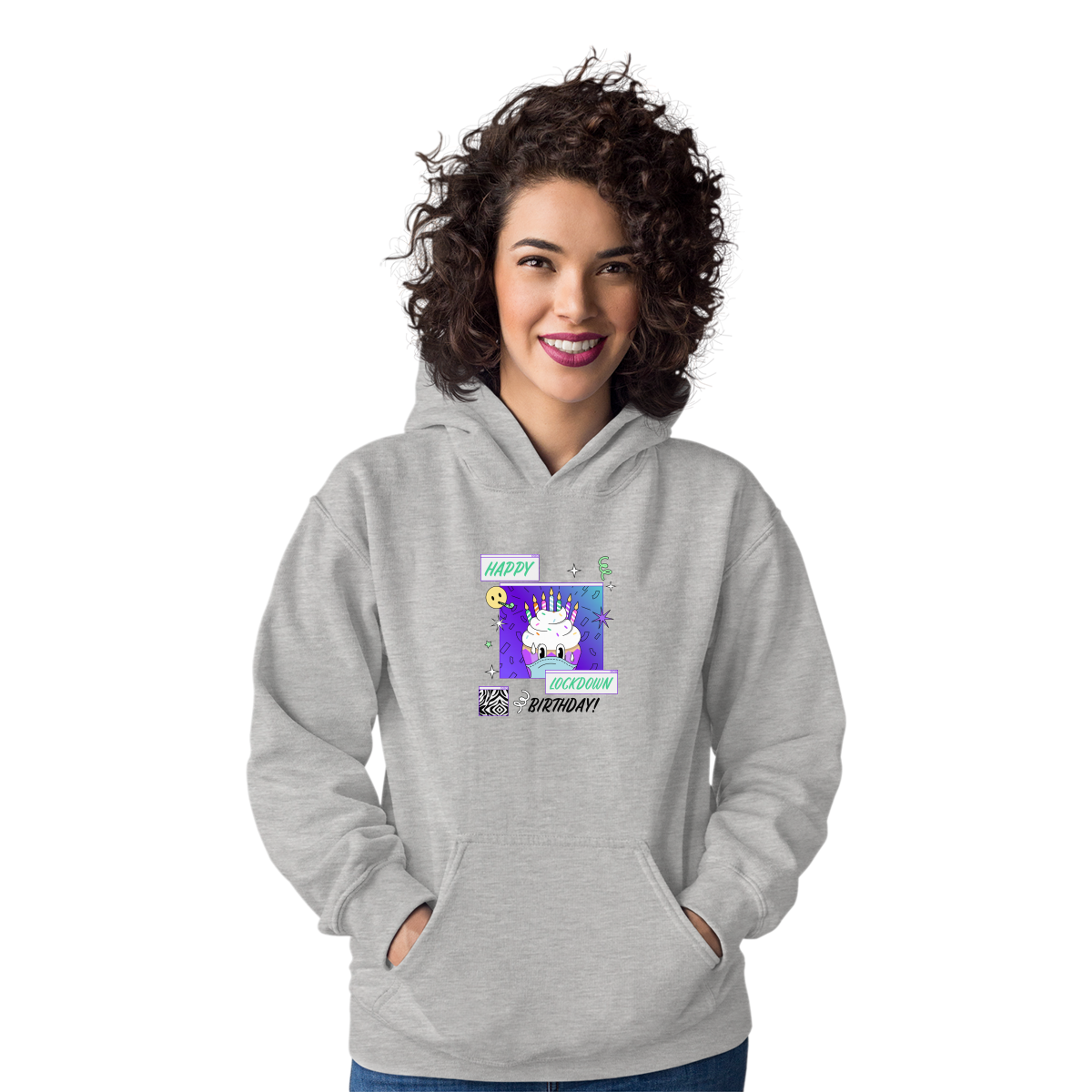 Happy Lock-down Birthday Unisex Hoodie | Gray