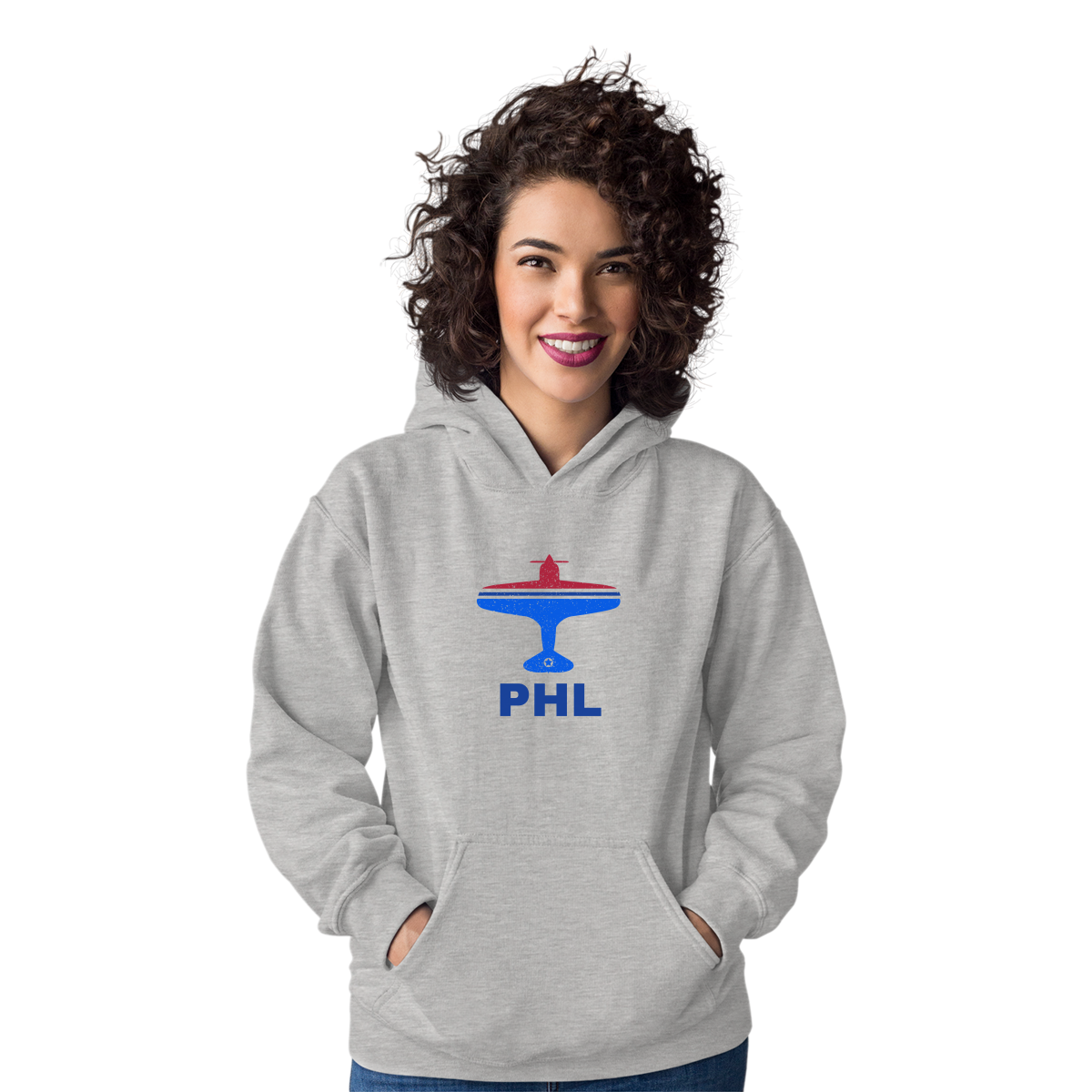 Fly Philadelphia PHL Airport Unisex Hoodie | Gray