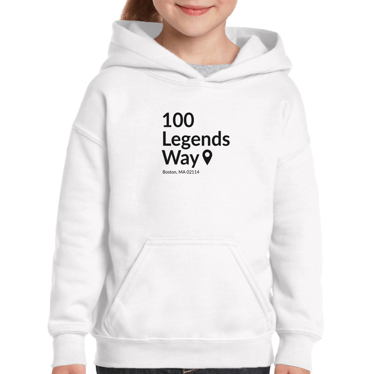 Boston Hockey Stadium Kids Hoodie | White