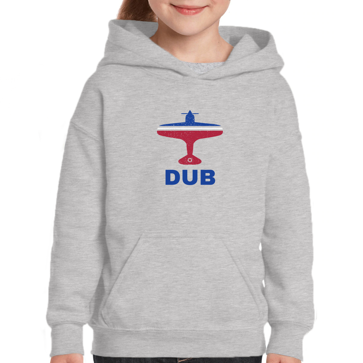 Fly Dublin DUB Airport Kids Hoodie | Gray