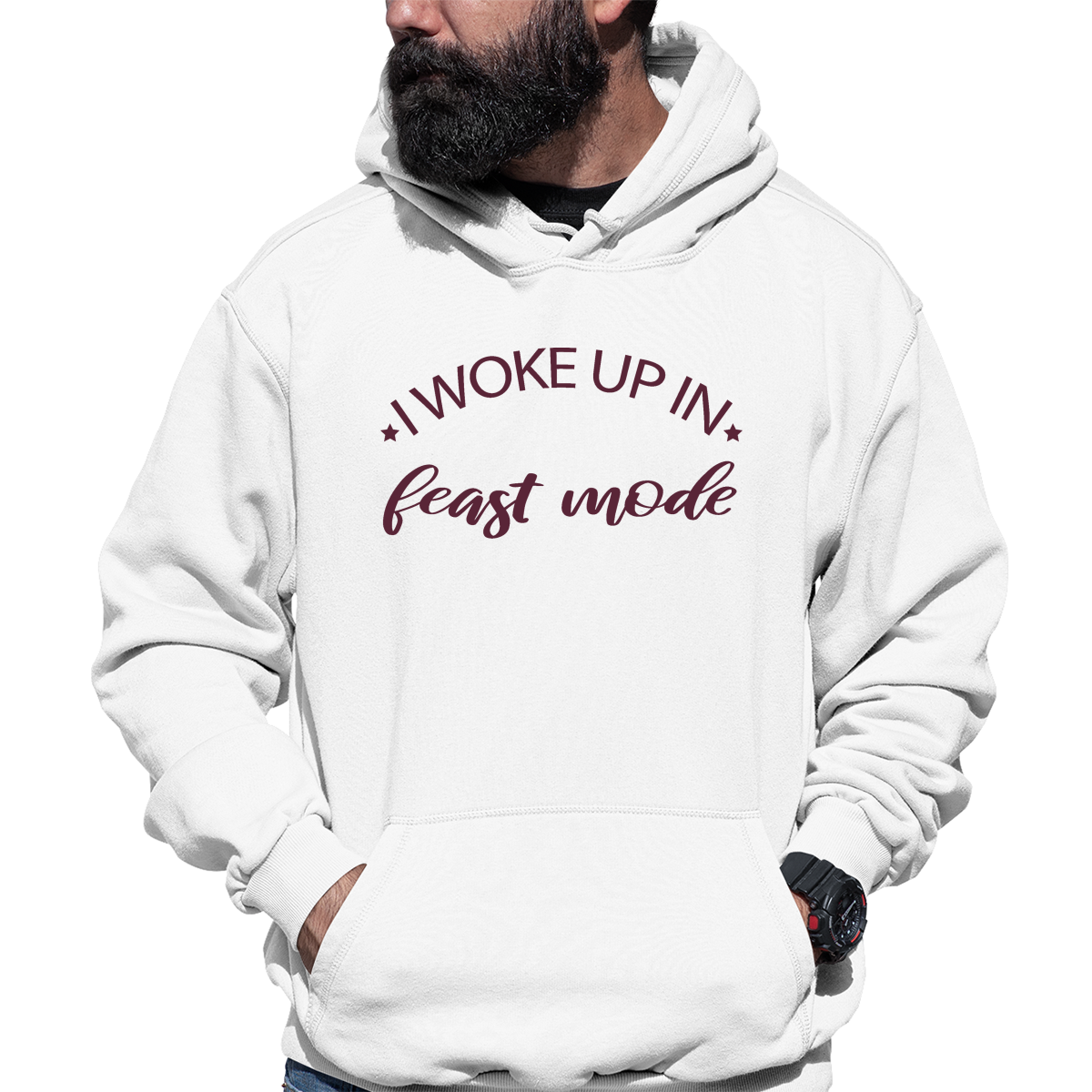 Feast Mode Unisex Hoodie | White