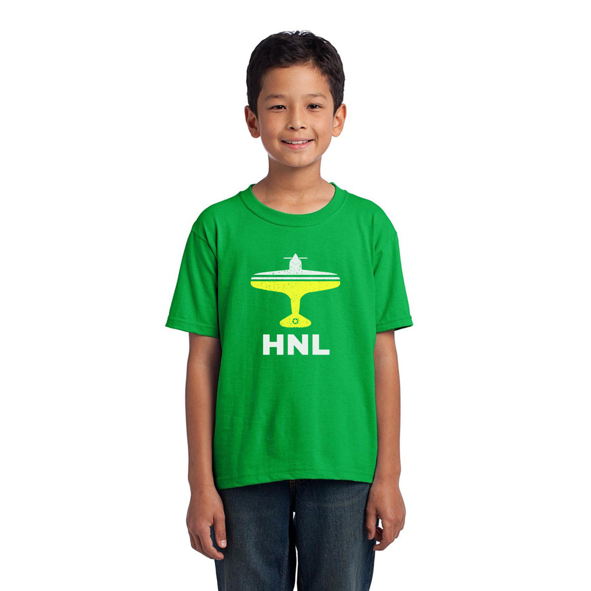 Fly Honolulu HNL Airport Kids T-shirt | Green