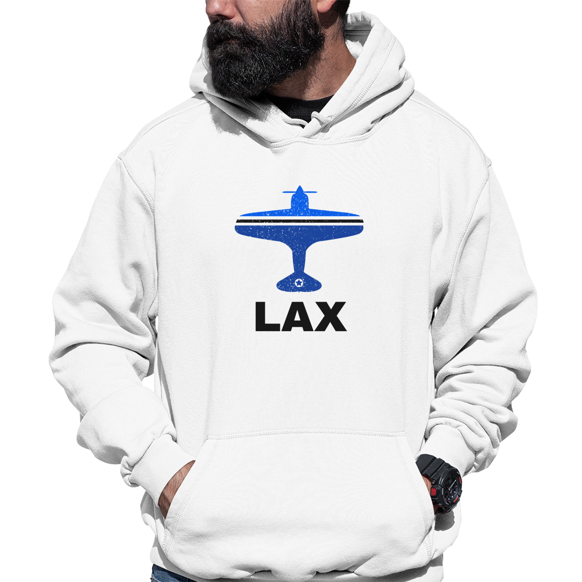 Fly Los Angeles LAX Airport Unisex Hoodie | White