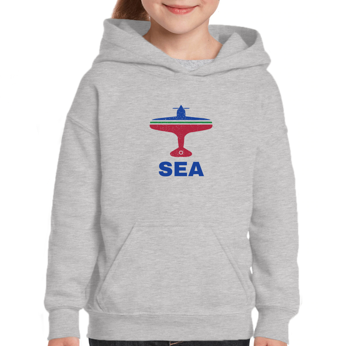 Fly Seattle SEA Airport Kids Hoodie | Gray