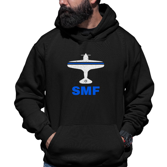 Fly Sacrameto SMF Airport Unisex Hoodie | Black