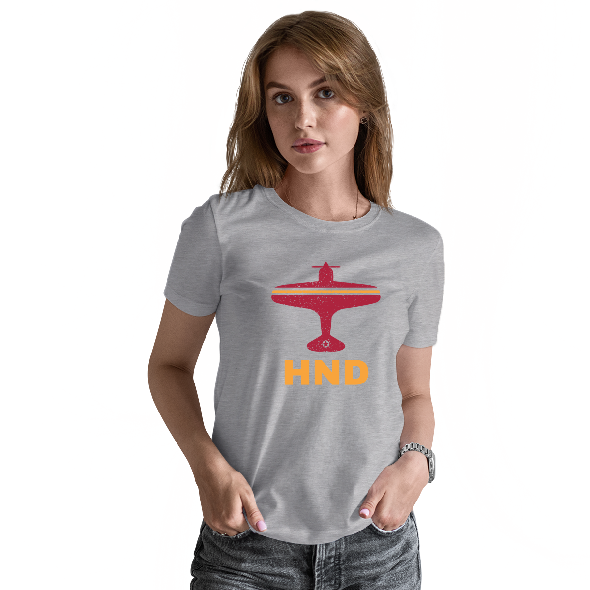 Fly Tokyo HND Airport Women's T-shirt | Gray