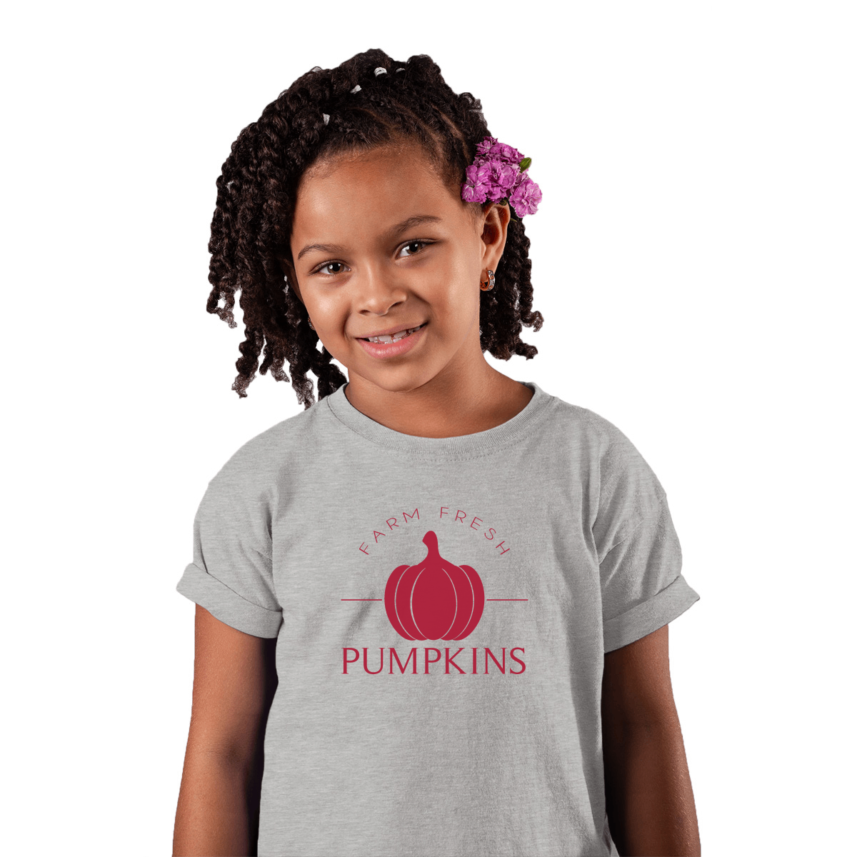 Farm Fresh Pumpkins Kids T-shirt | Gray