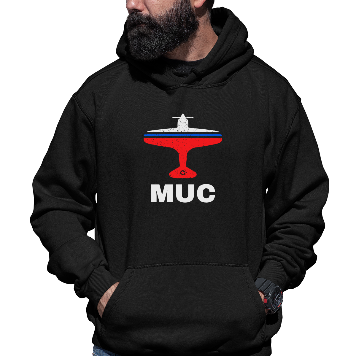 Fly Munich MUC Airport Unisex Hoodie | Black