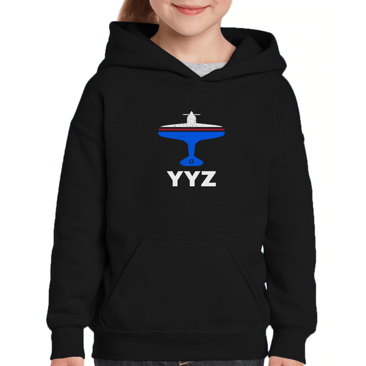Fly Toronto YYZ Airport Kids Hoodie | Black