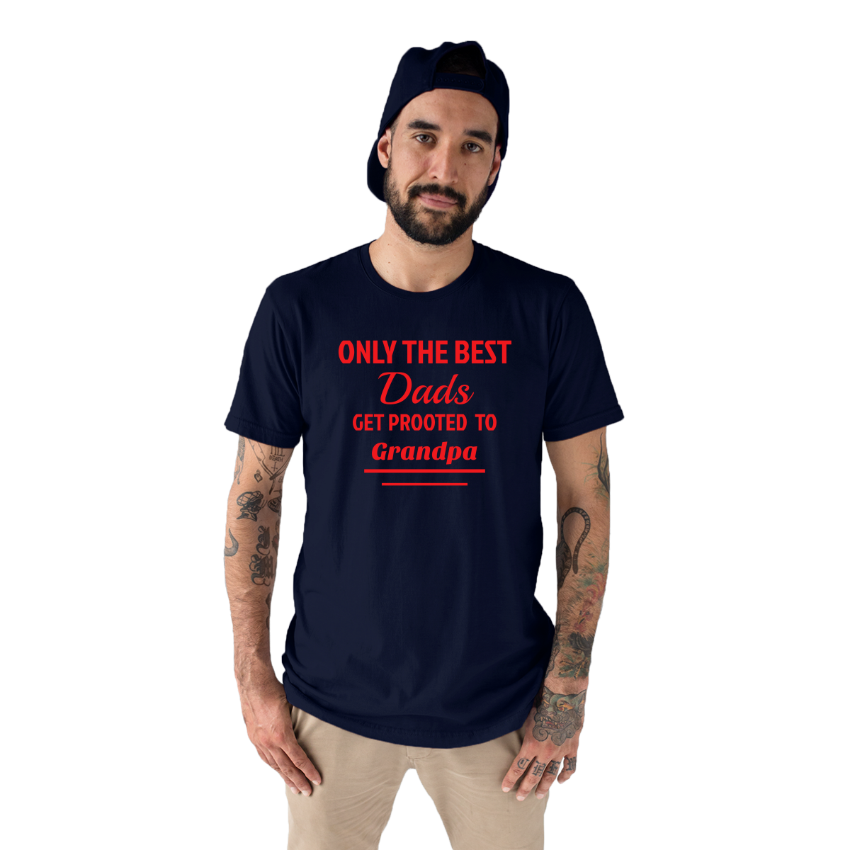 Only The Best Dads Get Promoted To Grandpa Men's T-shirt | Navy