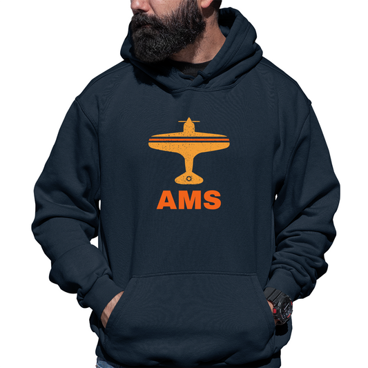 Fly Amsterdam AMS Airport Unisex Hoodie | Navy