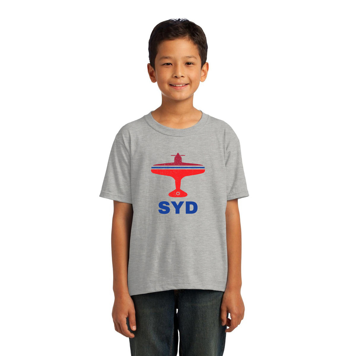 Fly Sydney SYD Airport Kids T-shirt | Gray