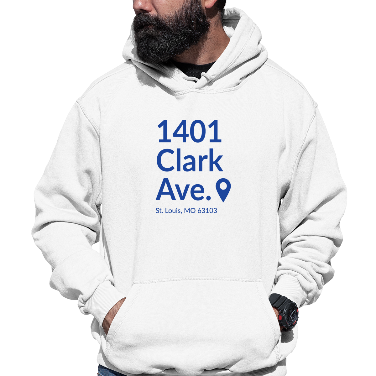 St. Louis Hockey Stadium Unisex Hoodie | White