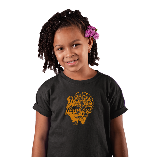 Thankful Turkey Kids T-shirt | Black
