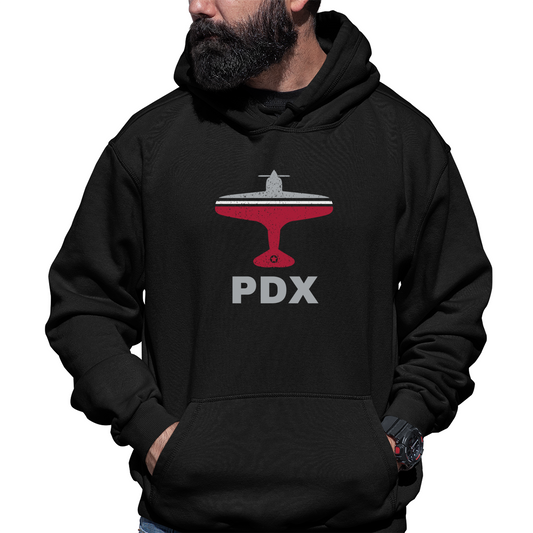 Fly Portland PDX Airport Unisex Hoodie | Black