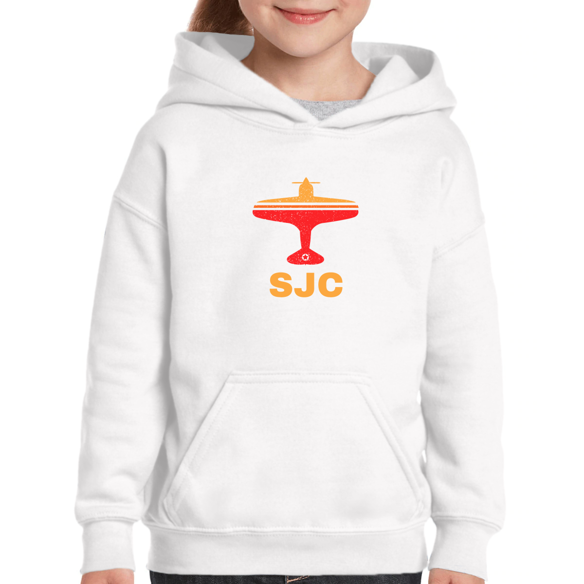 Fly San Jose SJC Airport Kids Hoodie | White