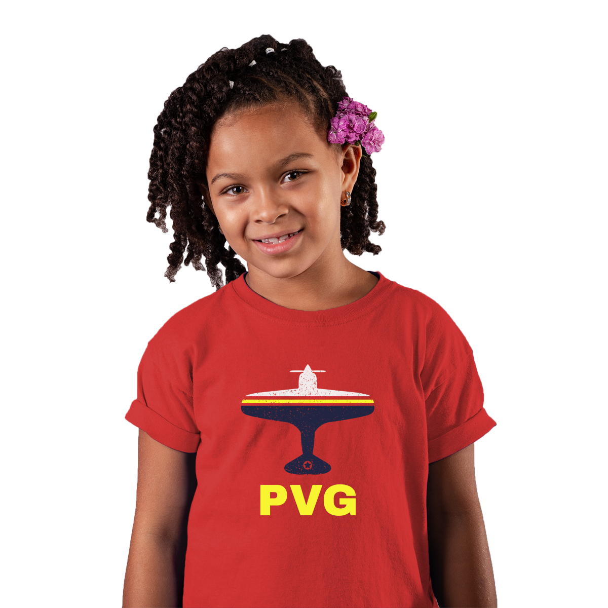 Fly Shanghai PVG Airport Kids T-shirt | Red