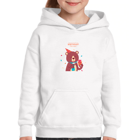 Happy (social distanced) birthday for me Kids Hoodie | White