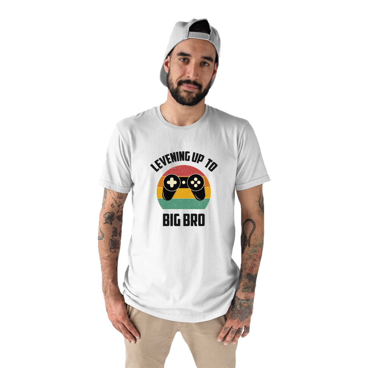Leveling Up To Big Bro-2 Men's T-shirt | White