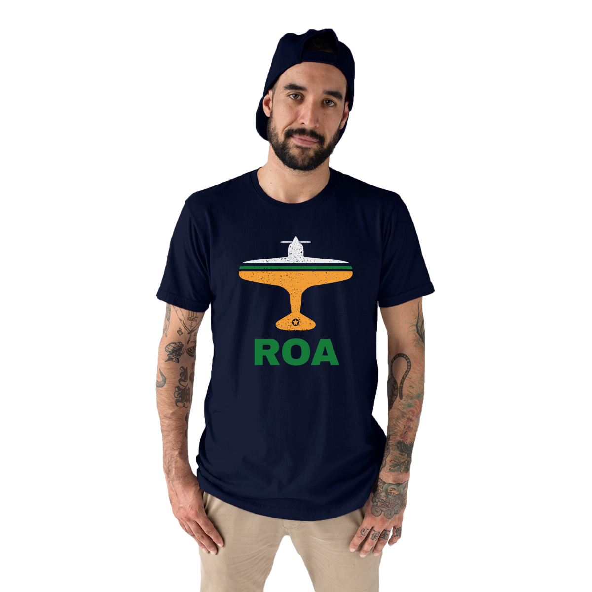 Fly Roanoke ROA Airport Men's T-shirt | Navy
